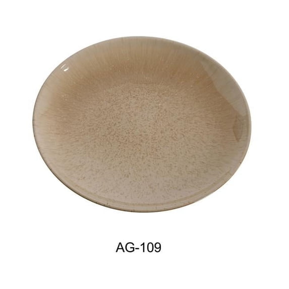 Yanco AG-109 9 x 0.875 in. Porcelain Coupe Shape Round Plate - Pack of 24