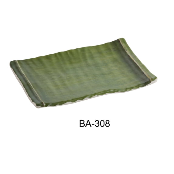 Yanco BA-308 8 x 5 in. Bamboo Style Melamine Rectangular Plate - Pack of 48