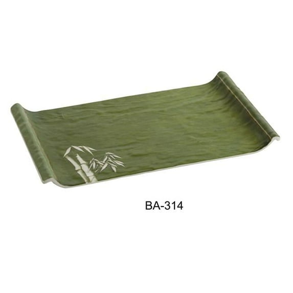 Yanco BA-314 1.25 x 14 x 8 in. Bamboo Style Melamine Display Plate - Pack of 12
