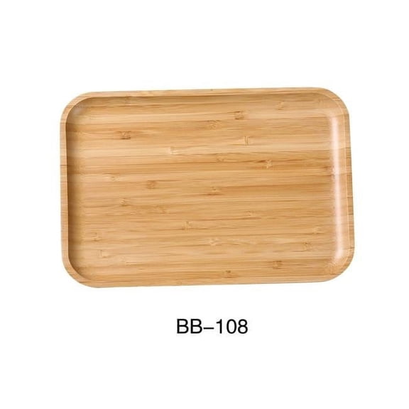 Yanco BB-108 8.25 x 5.5 x 0.75 in. Rectangular Tray, Bamboo - Pack of 24