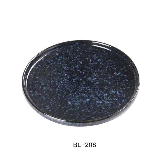 Yanco BL-208 8.25 x 1 in. Star Round China Plate with Upright Rim, Blue - Pack of 24