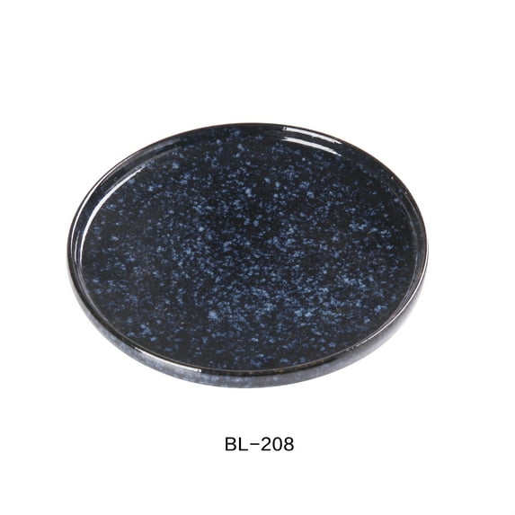 Yanco BL-208 8.25 x 1 in. Star Round China Plate with Upright Rim, Blue - Pack of 24