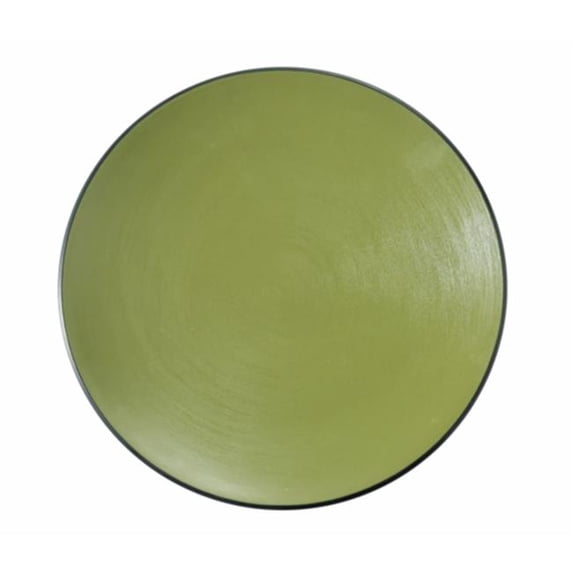 Yanco BM-111GR Birmingham Melamine 11.50 x 11.25 in. Round Plate - Gray & Green