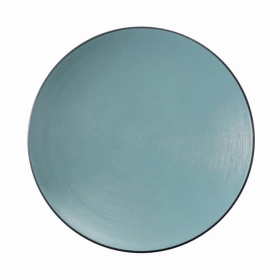 Yanco BM-111TL Birmingham Melamine 11.50 x 11.25 in. Round Plate - Gray & Teal