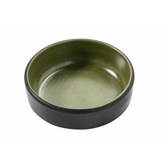 Yanco BM-4003GR 2 oz Birmingham Melamine 3 x 1 in. Sauce Dish - Gray & Green