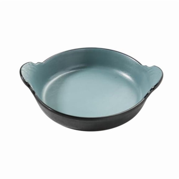 Yanco BM-606TL 12 oz Birmingham Melamine 6 x 1.25 in. Deep Dish with Handle - Gray & Teal