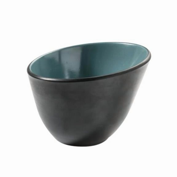 Yanco BM-705TL 35 oz Birmingham Melamine 7 x 5 in. Serving Sheer Bowl - Gray & Teal