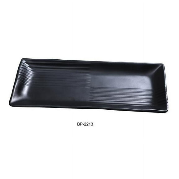 Yanco BP-2213 Black Pearl-1 Rectangular Plate, Black - Pack of 12