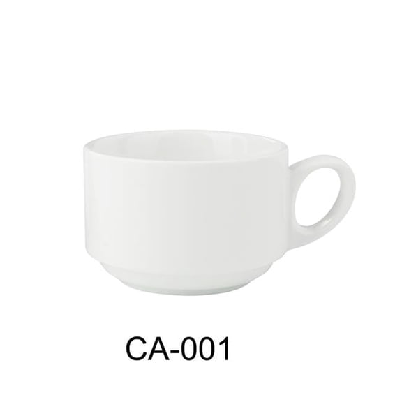Yanco CA-001 Cambria Cup Stackable, Bright White - 7 oz - China - Pack of 36