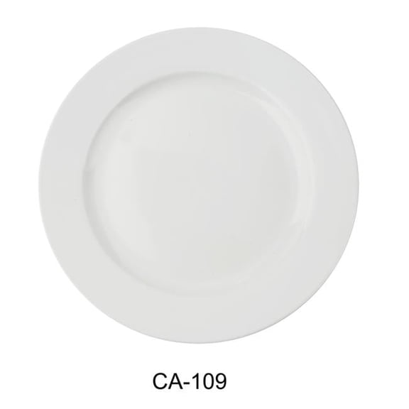 Yanco CA-109 Cambria 9 in. Round Plate, Bright White - China - Pack of 24