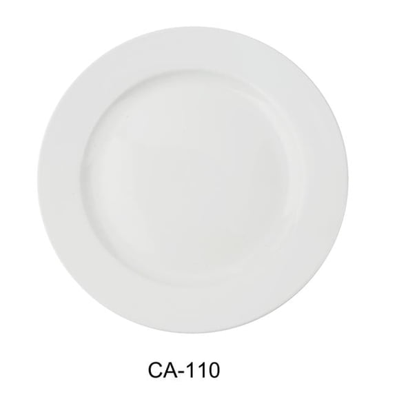 Yanco CA-110 Cambria 10.5 in. Round Plate, Bright White - China - Pack of 12