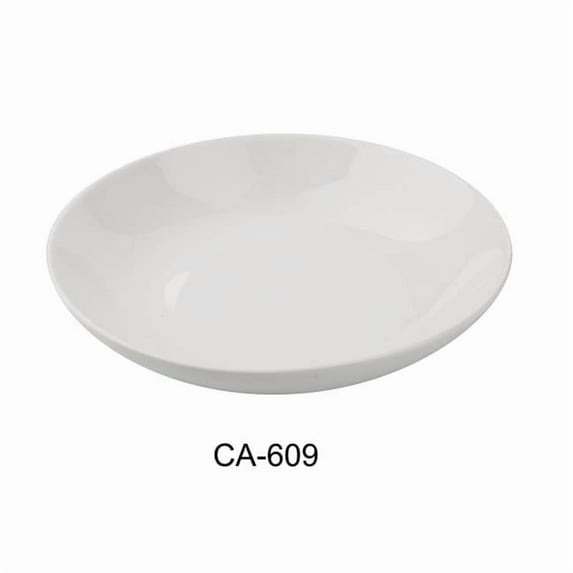 Yanco CA-609 Cambria 9 x 1.875 in. Salad & Pasta Bowl, Bright White - 30 oz - China - Pack of 12