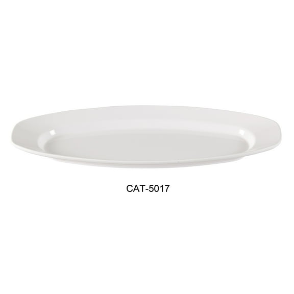 Yanco CAT-5017 Catering Platter, 16.5" Length, 7" Width, Melamine, White Color, Pack of 12