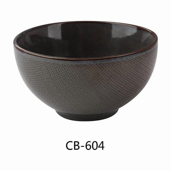 Yanco CB-604 Cowboy 4.5 x 2.375 in. Rice Bowl, Brown - 10 oz - China - Pack of 36