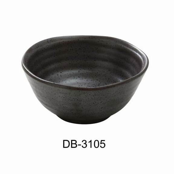 Yanco DB-3105 2 x 4.75 in. Diamond Black Miso China Soup Bowl, Matte Black Glaze - 8 oz - Pack of 36