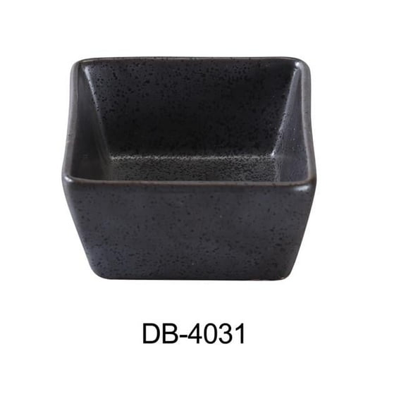 Yanco DB-4031 3 in. Diamond Black Collection Square Sauce Dish, Matte Glaze - 4 oz - Pack of 48