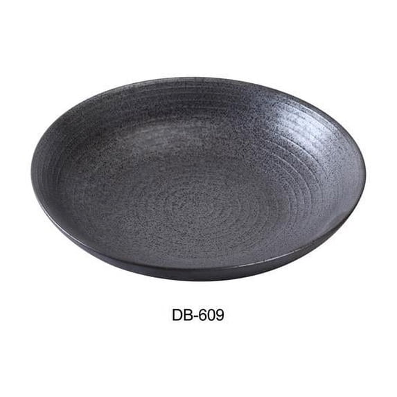 Yanco DB-609 9 in. Diamond Black Collection Salad & Pasta Bowl, Matte Glaze - 30 oz - Pack of 12