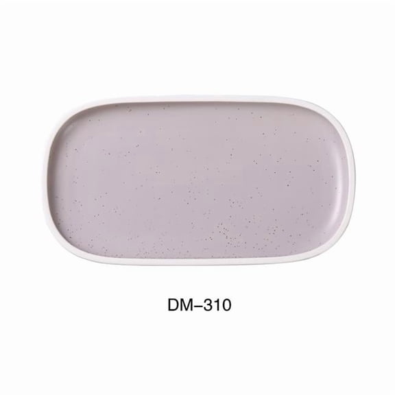 Yanco DM-310 10 x 5.5 x 0.875 in. Denmark Porcelain Rectangular Plate with Upright Rim, Matte Glaze - Pack of 24