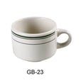 thumbnail image 1 of Yanco GB-23 7 oz China Green Band Stackable Coffee & Tea Cup, White - 3.5 x 2.25 in. - Pack of 36, 1 of 1