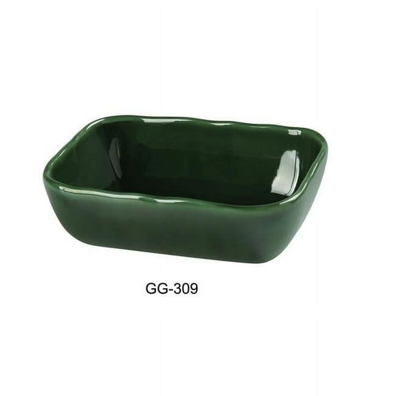 Yanco GG-309 20 oz Green Gem Rectangular Salad Bowl, Green - Pack of 12