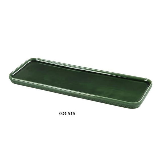 Yanco GG-515 Green Gem Rectangular Display Plate, Green - Pack of 24