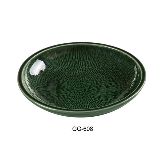 Yanco GG-608 18 oz Green Gem Salad & Soup Bowl, Green - 8.125 x 1.625 in. - Pack of 24