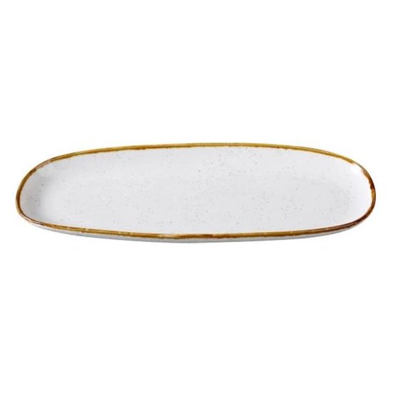 Yanco International GL-215 14.12 x 5.37 x 1.25 in. Glory Oval Plate, White