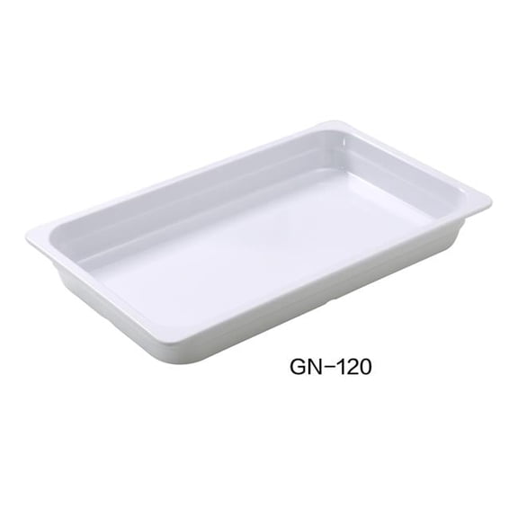 Yanco GN-120 2.5 x 12.75 x 20.75 in. Melamine Gastronorm Pan, White - 5.5 ltr - Pack of 3