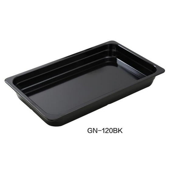 Yanco GN-120BK 2.5 x 12.75 x 20.75 in. Melamine Gastronorm Pan, Black - 5.5 ltr - Pack of 3