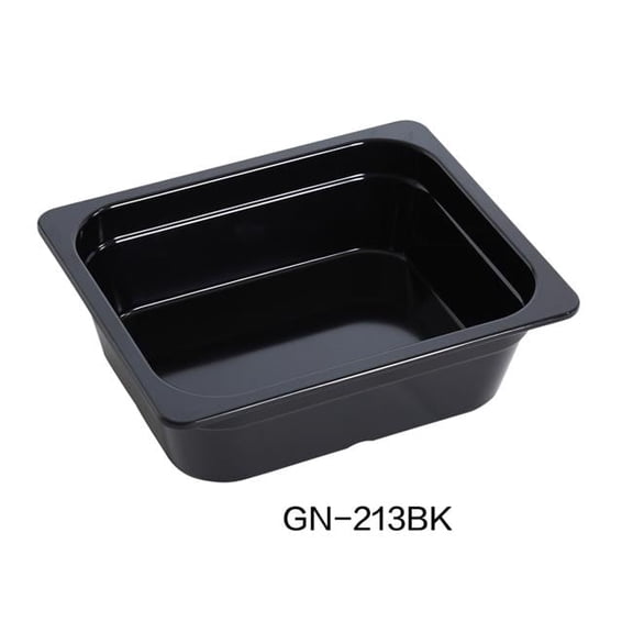 Yanco GN-213BK 4 x 10.5 x 12.75 in. Melamine Gastronorm Pan, Black - 3.6 ltr - Pack of 6