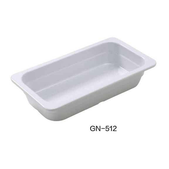 Yanco GN-512 12.75 x 7 x 2.5 in. Melamine Gastronorm Pan, White - 2 ltr - Pack of 6