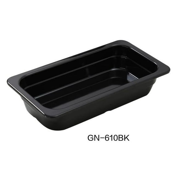 Yanco GN-610BK GN PAN 10.375" X 6.375" X 2.5" PAN, 1.4 Liter, Black, Melamine, Pack of 6
