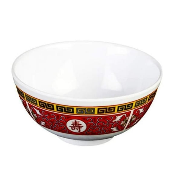 Yanco International LG-3008A 3.62 in. Melamine Rice Bowl with Chinese Style, Red & White - 7 oz