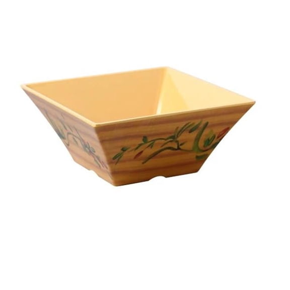 Yanco International OL-4106 6 x 3 in. Olive Square Bowl, Yellow & Orange - 26 oz