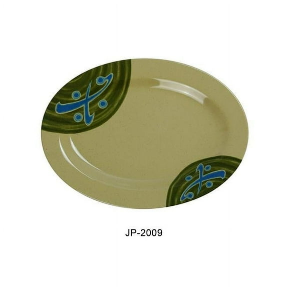Yanco JP-2009 Japanese Oval Plate - Melamine, Multi Color - 6.25 x 8.75 in. - Pack of 24