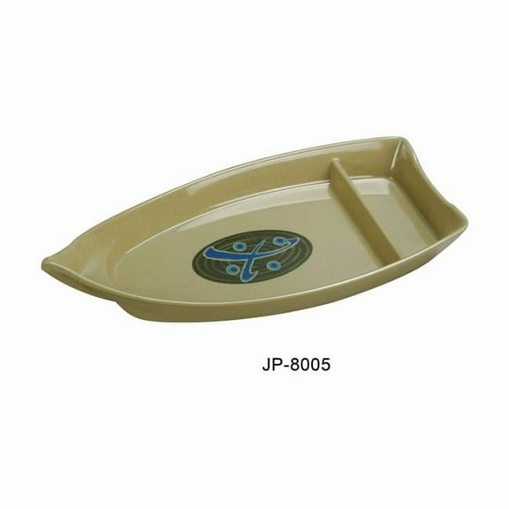 Yanco JP-8005 12 in. Japanese Boat Sushi Plate - Melamine, Multi Color - Pack of 12