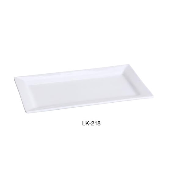 Yanco LK-218 Porcelain Rectangular Plate, Bone White - 17.75 x 11 in. - Pack of 6