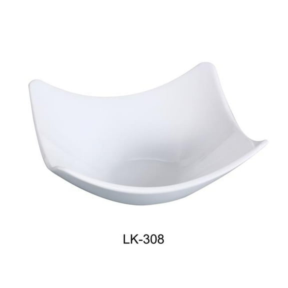 Yanco LK-308 8 in. Square Porcelain Salad & Soup Bowl, Bone White - 25 oz - Pack of 24