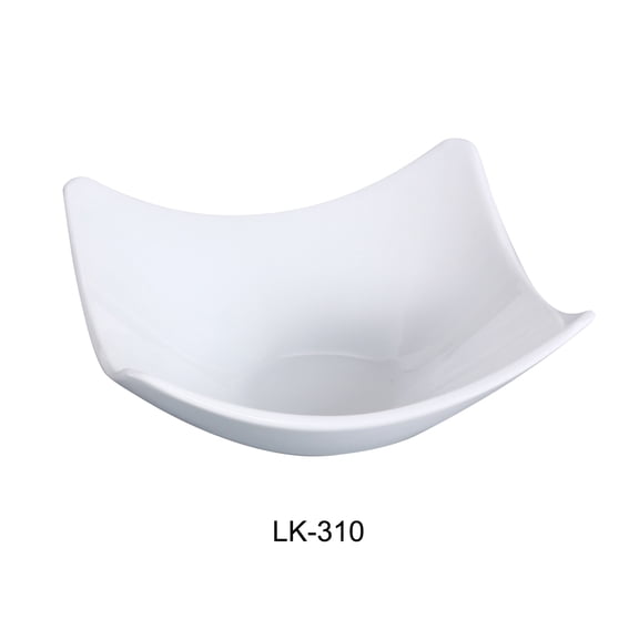 Yanco LK-310 10" Square Bowl, 48-Ounce, Porcelain, Bone White, Pack of 12