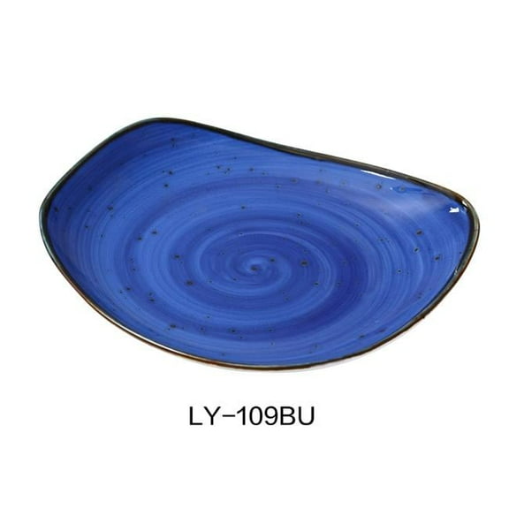 Yanco LY-109BU Lyon 8.75 in. Plate, Reactive Glaze, Blue - Pack of 24