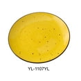 thumbnail image 1 of Yanco LY-1107YL Lyon 7.25 x 0.75 in. Coupe Plate, Yellow - Porcelain - Reactive Glaze - Pack of 36, 1 of 1
