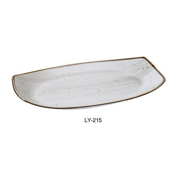 Yanco LY-215 Lyon 15 in. Rectangular Plate, Reactive Glaze - Pack of 12