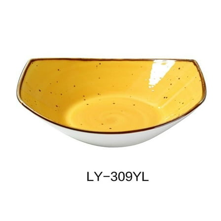 Yanco LY-309YL Lyon 9 in. Pasta & Salad Plate, Reactive Glaze, Yellow - 20 oz - Pack of 24