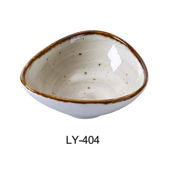 Yanco LY-404 Lyon 4.75 in. Triangle Sauce Bowl, Reactive Glaze - 5 oz - Pack of 36
