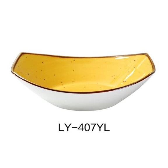 Yanco LY-407YL Lyon 7 in. Oval Bowl, Yellow - 10 oz - Pack of 24