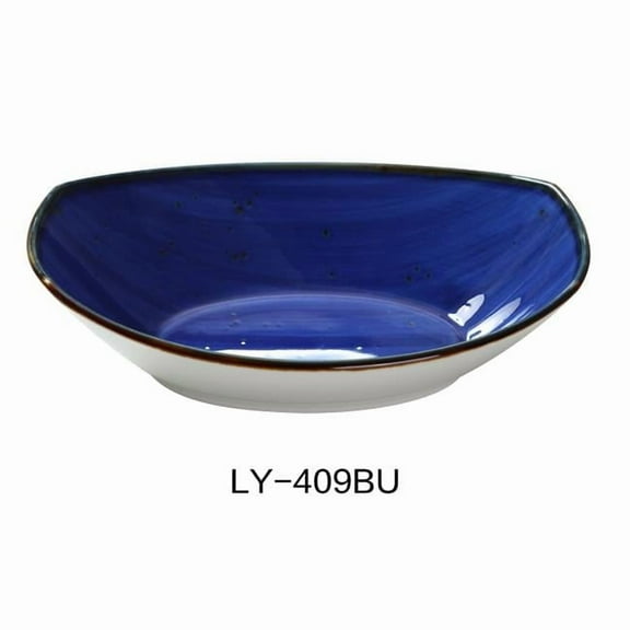 Yanco LY-409BU Lyon 9 in. Oval Bowl, Reactive Glaze, Blue - 20 oz - Pack of 12