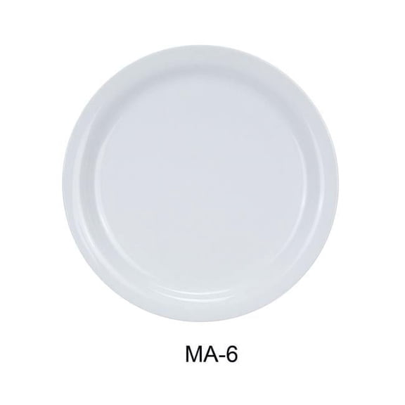 Yanco MA-6 Mayor 6.5 in. Porcelain Narrow Rim Plate, Super White Color - Pack of 36