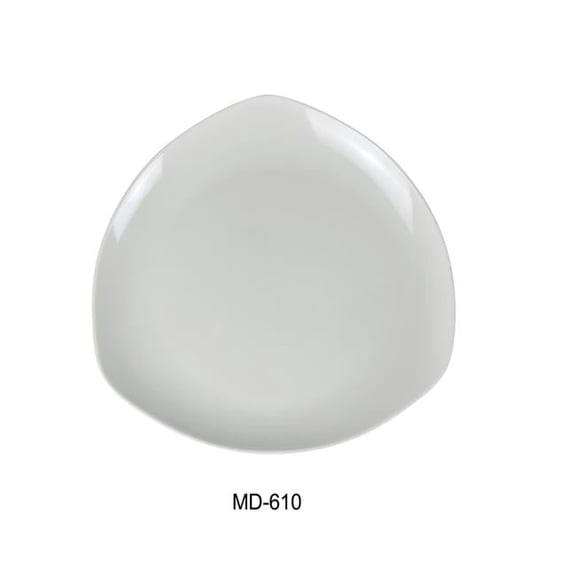 Yanco MD-610 10 in. Milando Triangle Coupe Plate - Melamine, White - Pack of 24