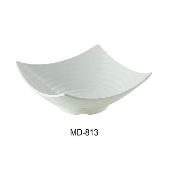 Yanco MD-813 13 in. 110 oz Milando Square Bowl - Melamine, White - Pack of 12