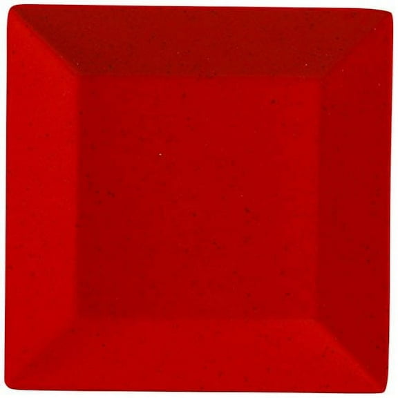Yanco ME-112 Mexico Plate, Square, 12" Length, 12" Width, Melamine, Red Color with Black Speckled, Pack of 12